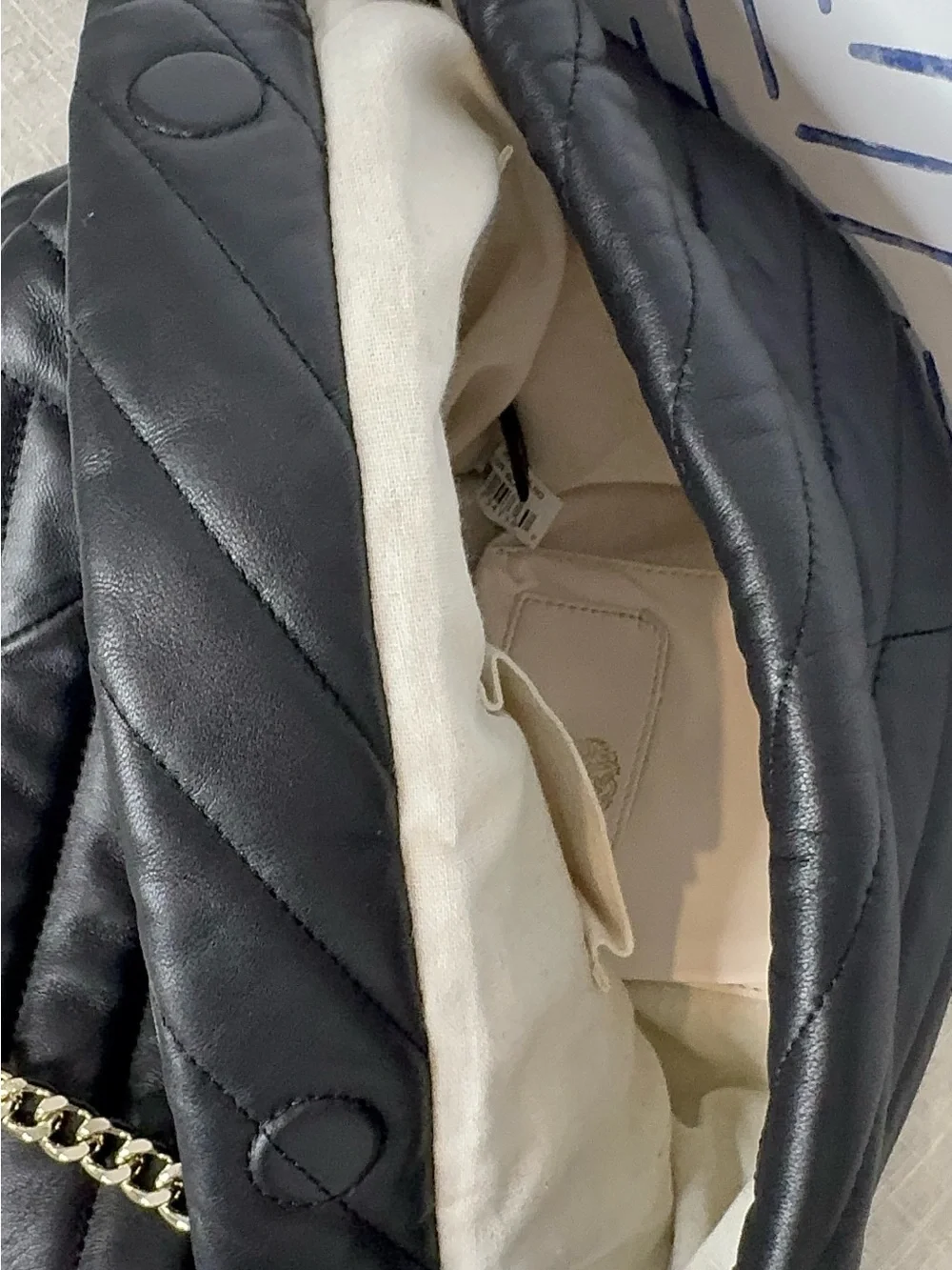NWT Vince Camuto Black Quilted Leather Bag